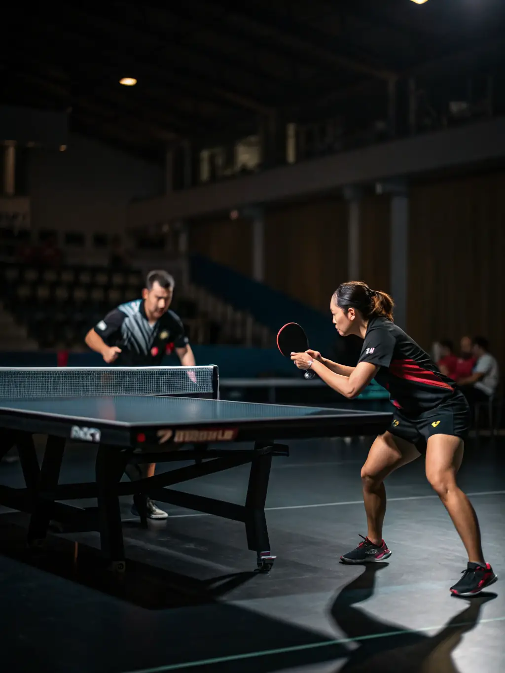 Image of advanced players engaged in a high-intensity training session, focusing on technique and strategic gameplay.